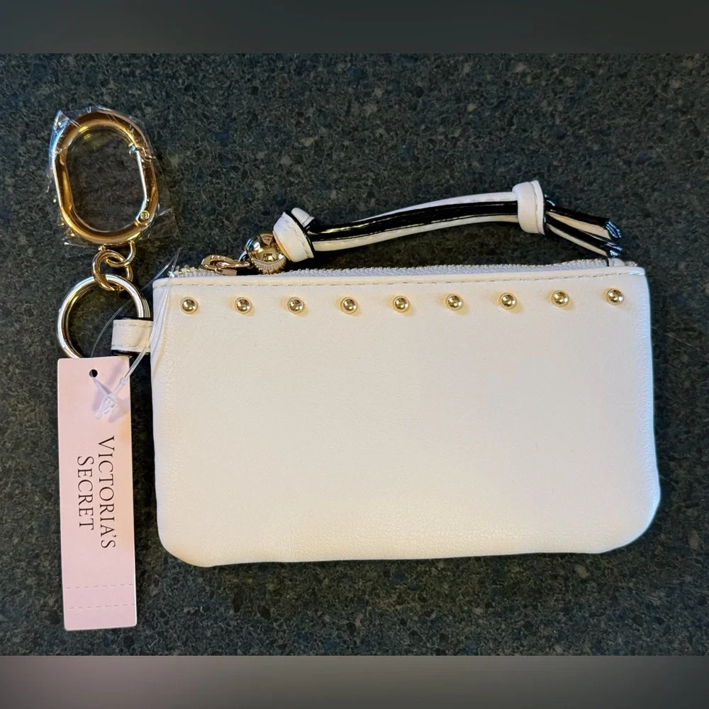 Victoria's Secret NWT Refined Stud Zip Coin Purse Keychain Bag Charm